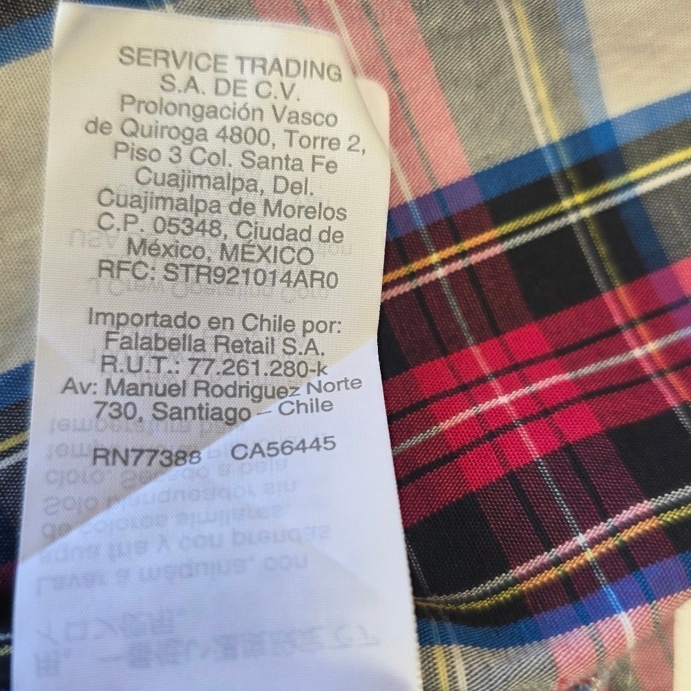 J. Crew Re-Imagined Plaid Button Down Shirt XS Stretch Cotton Ruffle Collar - Picture 8 of 8